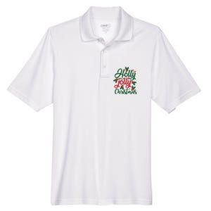 Holly Jolly Christmas Festive Gift Men's Origin Performance Pique Polo