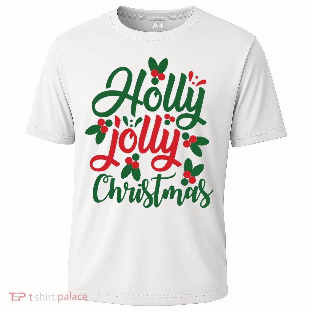 Holly Jolly Christmas Festive Gift Performance Shirt