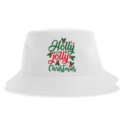 Holly Jolly Christmas Festive Gift Sustainable Bucket Hat