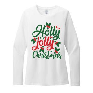 Holly Jolly Christmas Festive Gift Womens CVC Long Sleeve Shirt