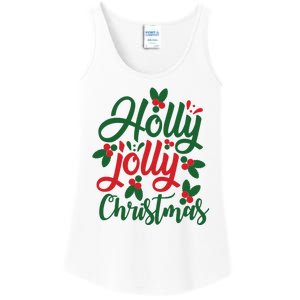 Holly Jolly Christmas Festive Gift Ladies Essential Tank