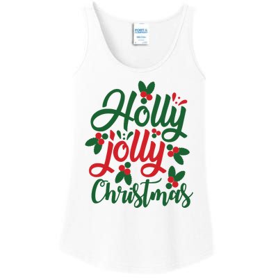 Holly Jolly Christmas Festive Gift Ladies Essential Tank