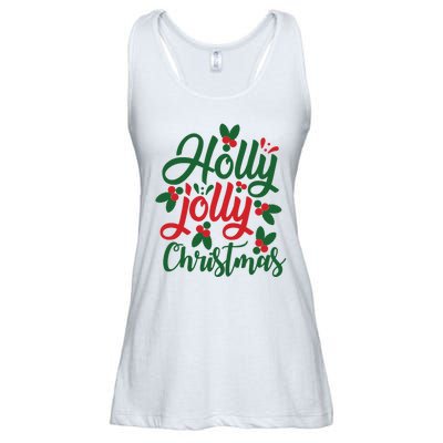 Holly Jolly Christmas Festive Gift Ladies Essential Flowy Tank