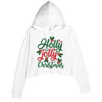 Holly Jolly Christmas Festive Gift Crop Fleece Hoodie