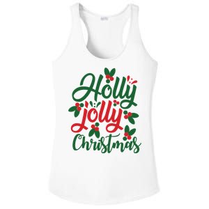 Holly Jolly Christmas Festive Gift Ladies PosiCharge Competitor Racerback Tank