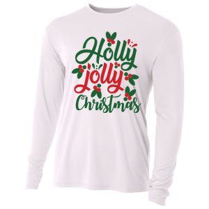 Holly Jolly Christmas Festive Gift Cooling Performance Long Sleeve Crew