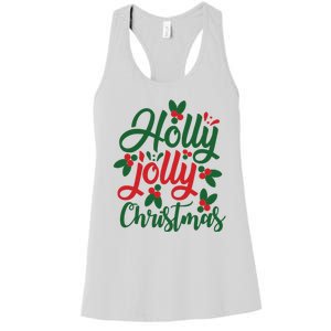 Holly Jolly Christmas Festive Gift Women's Racerback Tank