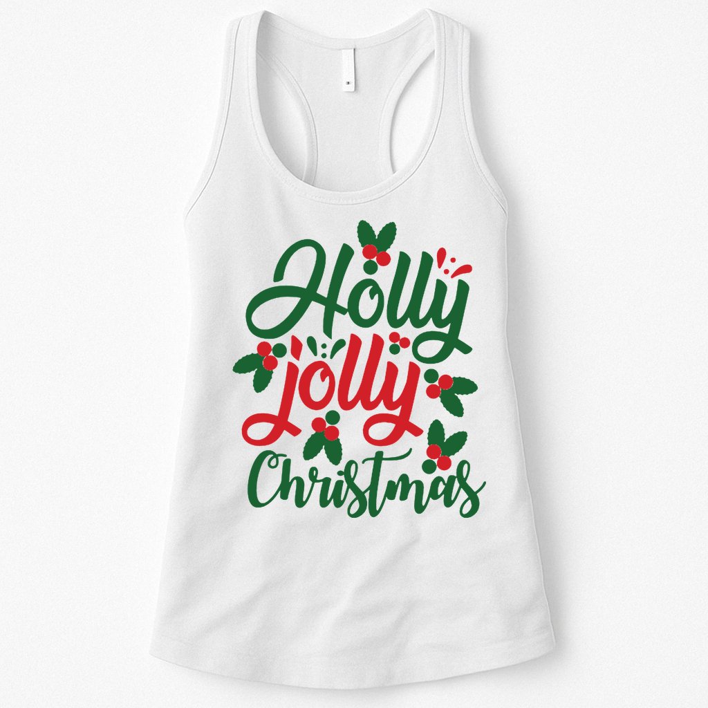 Holly Jolly Christmas Festive Gift Womens Tank Top