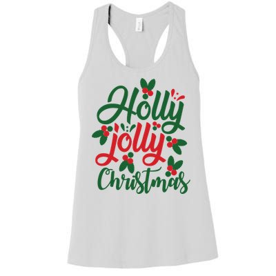 Holly Jolly Christmas Festive Gift Women's Racerback Tank