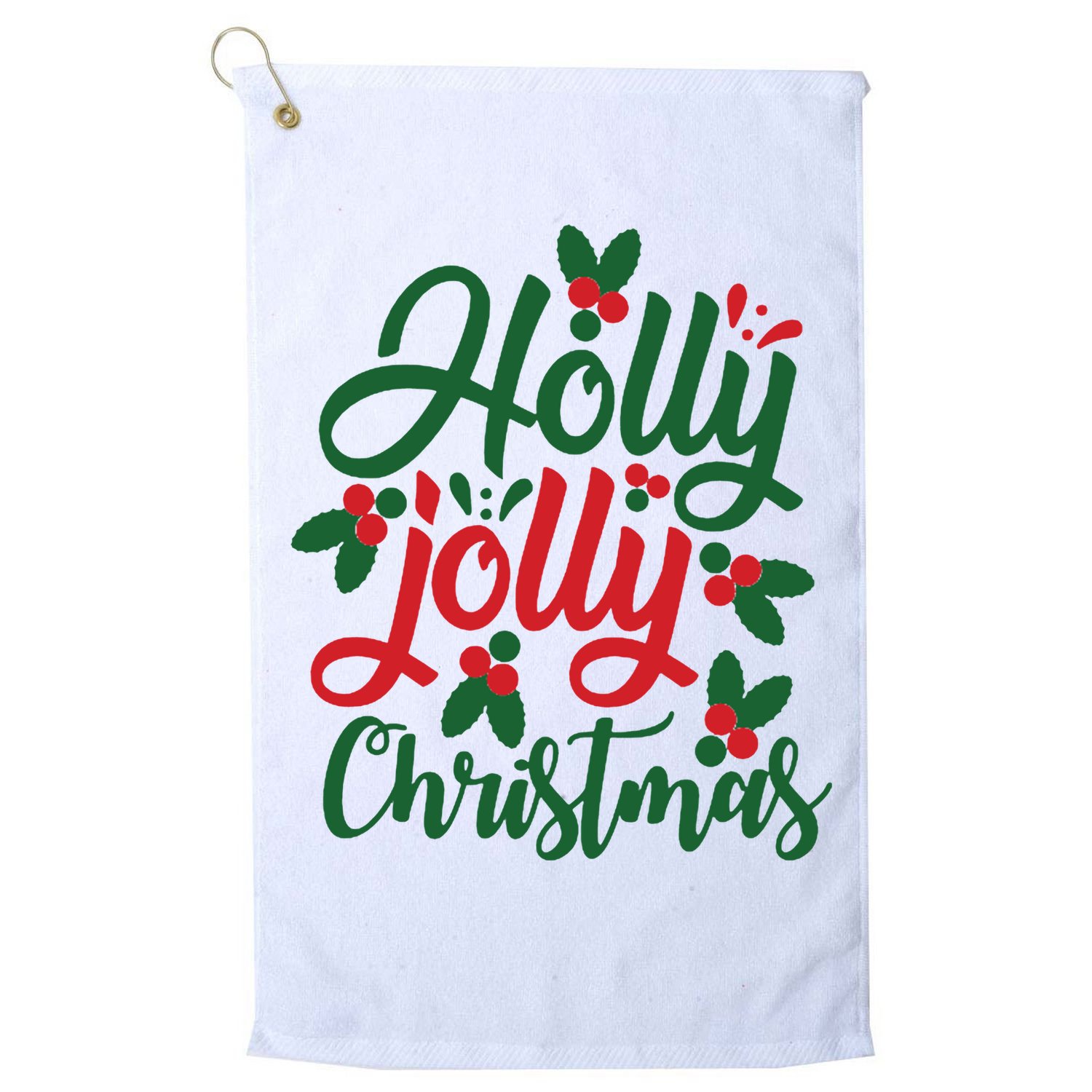 Holly Jolly Christmas Festive Gift Golf Towel