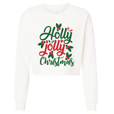 Holly Jolly Christmas Festive Gift Cropped Pullover Crew