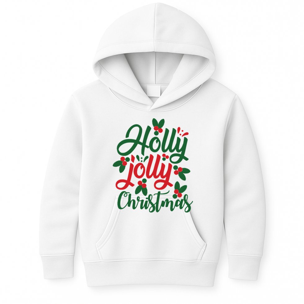 Holly Jolly Christmas Festive Gift Kids Hoodie
