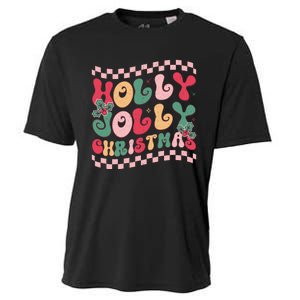 Holly Jolly Christmas Festive Graphic Cooling Performance Crew T-Shirt