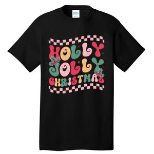 Holly Jolly Christmas Festive Graphic Tall T-Shirt