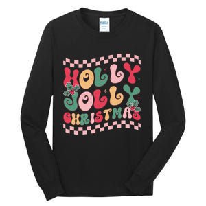 Holly Jolly Christmas Festive Graphic Tall Long Sleeve T-Shirt