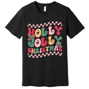 Holly Jolly Christmas Festive Graphic Premium T-Shirt