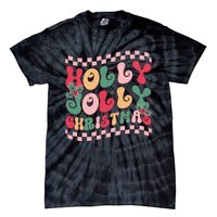 Holly Jolly Christmas Festive Graphic Tie-Dye T-Shirt