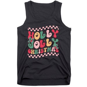 Holly Jolly Christmas Festive Graphic Tank Top