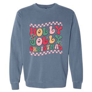 Holly Jolly Christmas Festive Graphic Garment-Dyed Sweatshirt