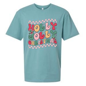 Holly Jolly Christmas Festive Graphic Sueded Cloud Jersey T-Shirt