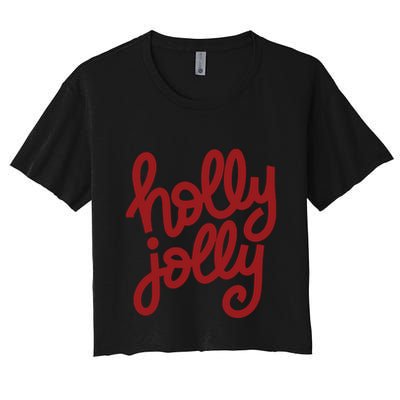 Holly Jolly Christmas Cute Christmas Holiday Party Crop Top