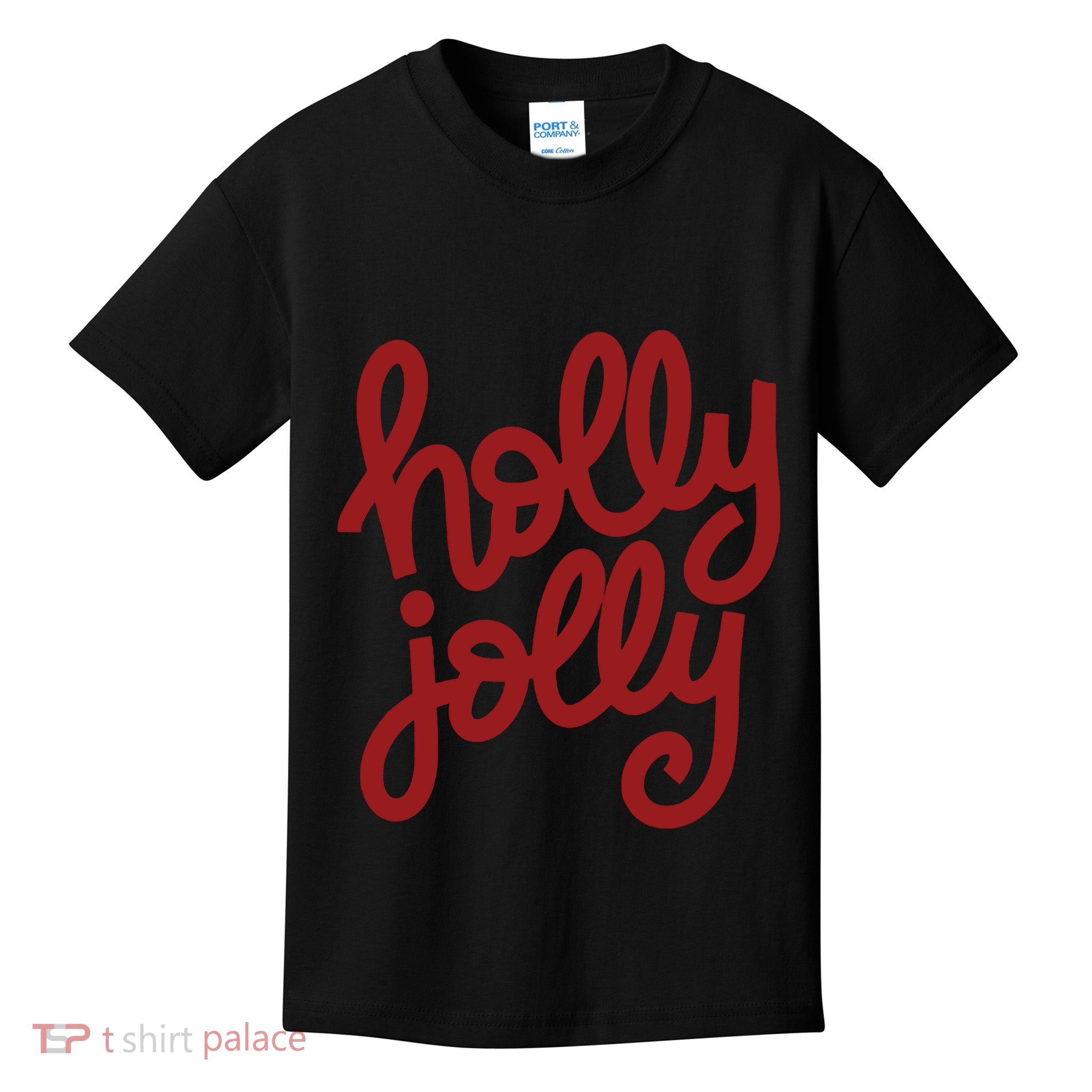 Holly Jolly Christmas Cute Christmas Holiday Party Kids T-Shirt
