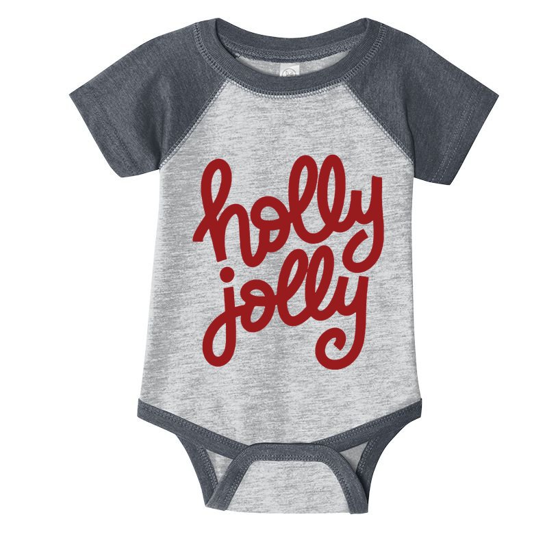 Holly Jolly Christmas Cute Christmas Holiday Party Infant Baby Jersey Bodysuit