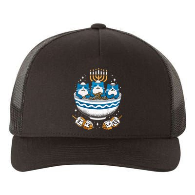 Hanukkah Jewish Cat Ra Pajamas Hanukkah PJs  Yupoong Adult 5-Panel Trucker Hat