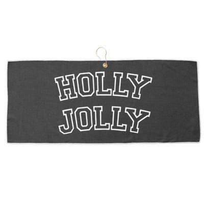 Holly Jolly Christmas Large Microfiber Waffle Golf Towel