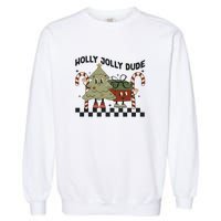 Holly Jolly Dude Christmas Dtf Transfer Ready To Press Direct To Film Garment-Dyed Sweatshirt