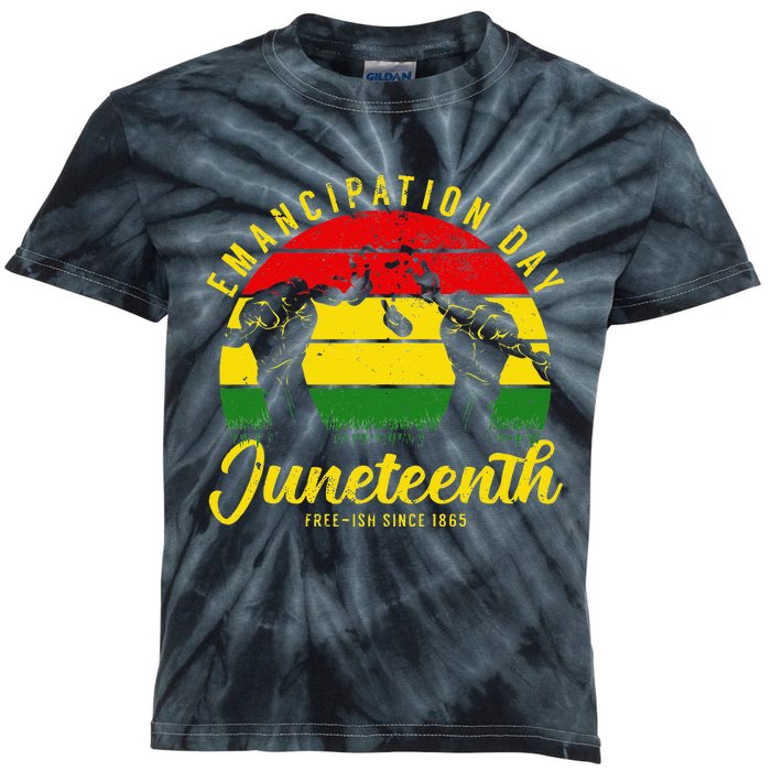 Happy Juneteenth Day Emancipation Juneteenth Melanin Kids Tie-Dye T-Shirt