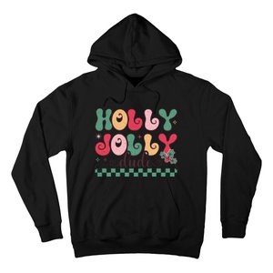 Holly Jolly Dude Festive Phrase Graphic Hoodie