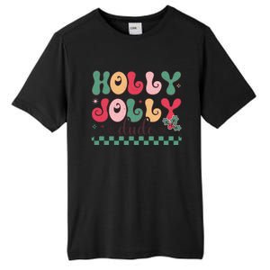 Holly Jolly Dude Festive Phrase Graphic Tall Fusion ChromaSoft Performance T-Shirt