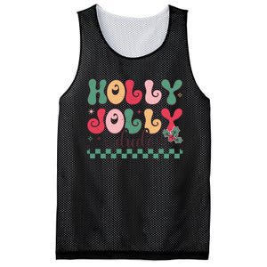 Holly Jolly Dude Festive Phrase Graphic Mesh Reversible Basketball Jersey Tank