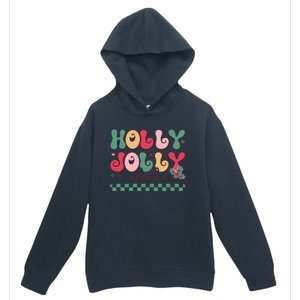 Holly Jolly Dude Festive Phrase Graphic Urban Pullover Hoodie