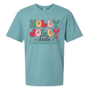 Holly Jolly Dude Festive Phrase Graphic Sueded Cloud Jersey T-Shirt