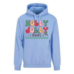 Holly Jolly Dude Festive Phrase Graphic Unisex Surf Hoodie