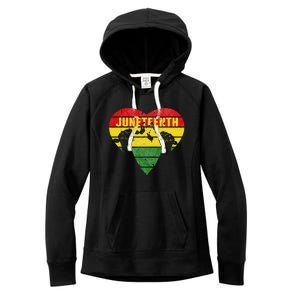 Happy Juneteenth Day Retro Heart Melanin Pan African 1865 Women's Fleece Hoodie