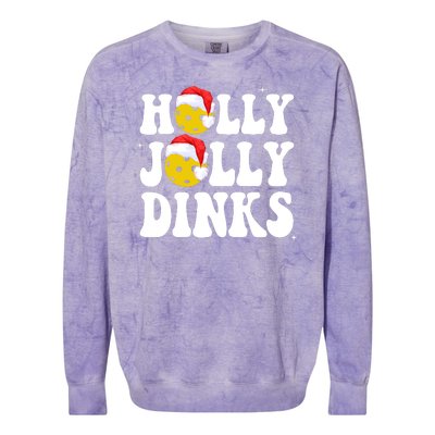 Holly Jolly Dinks Pickleball Christmas Colorblast Crewneck Sweatshirt