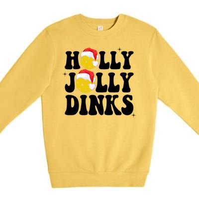 Holly Jolly Dinks Pickleball Christmas Premium Crewneck Sweatshirt