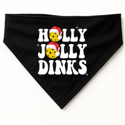 Holly Jolly Dinks Pickleball Christmas USA-Made Doggie Bandana