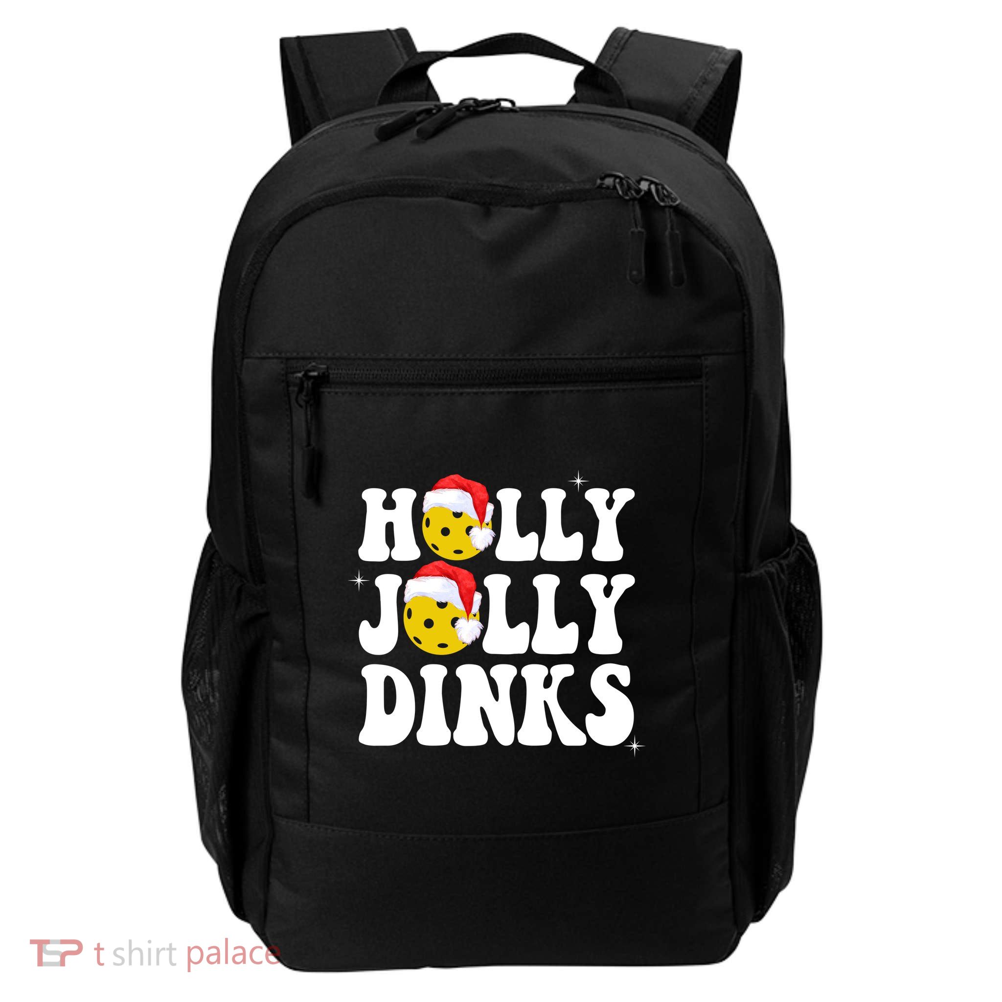 Holly Jolly Dinks Pickleball Christmas Daily Commute Backpack