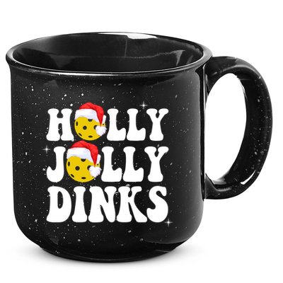 Holly Jolly Dinks Pickleball Christmas 15oz Campfire Ceramic Mug
