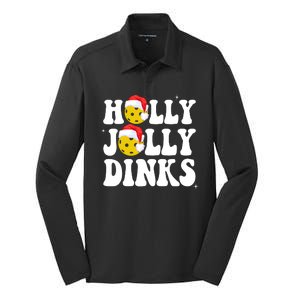 Holly Jolly Dinks Pickleball Christmas Silk Touch Performance Long Sleeve Polo