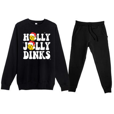 Holly Jolly Dinks Pickleball Christmas Premium Crewneck Sweatsuit Set