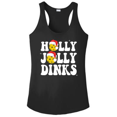 Holly Jolly Dinks Pickleball Christmas Ladies PosiCharge Competitor Racerback Tank