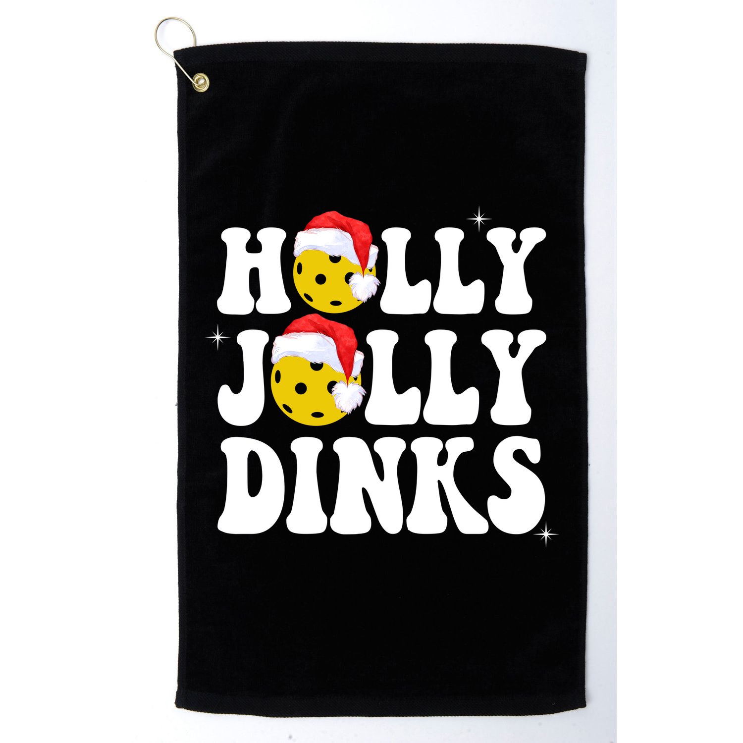 Holly Jolly Dinks Pickleball Christmas Golf Towel
