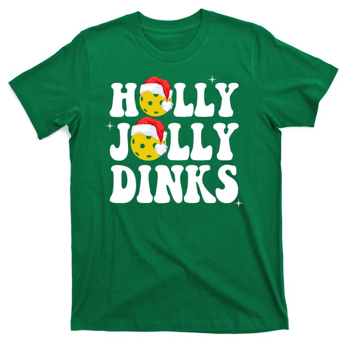 Holly Jolly Dinks Pickleball Christmas T-Shirt