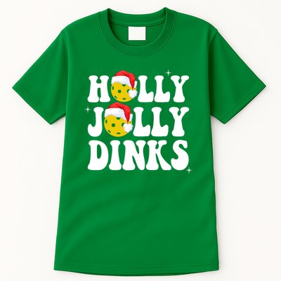 Holly Jolly Dinks Pickleball Christmas Tall T-Shirt