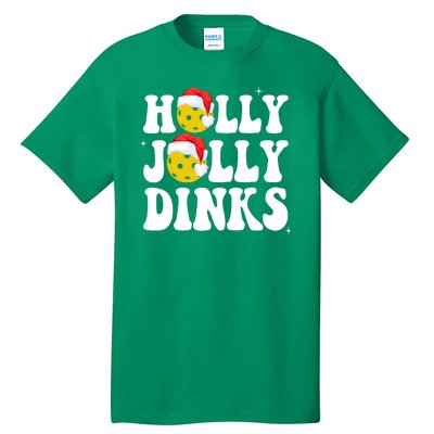 Holly Jolly Dinks Pickleball Christmas Tall T-Shirt